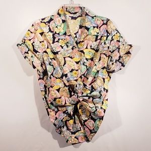 🌹button down hat graphic collar summer shirt